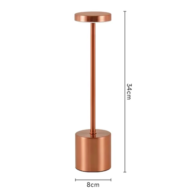 Cordless LED Bedside Light Aluminum 13.4 in USB Rechargeable Touch Dimmable Nightstand Lamp for Bedroom Restaurant Desk 3 Brightness Levels | Thomler