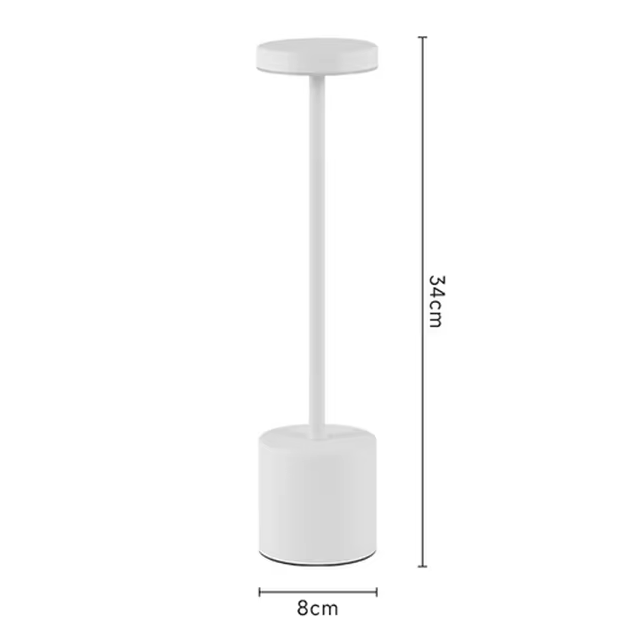 Cordless LED Bedside Light Aluminum 13.4 in USB Rechargeable Touch Dimmable Nightstand Lamp for Bedroom Restaurant Desk 3 Brightness Levels | Thomler
