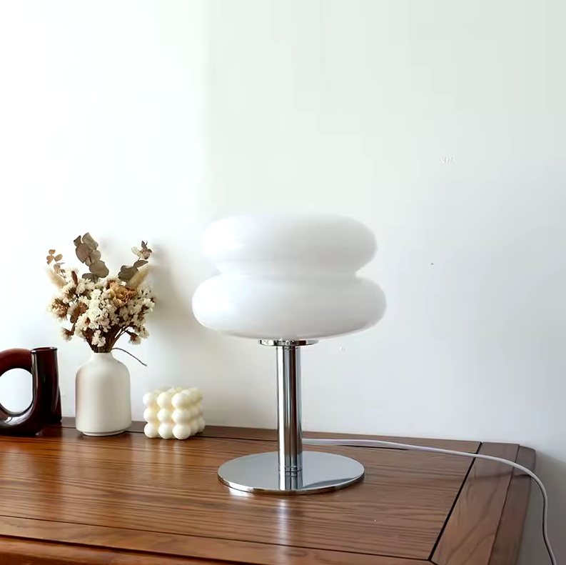 USB Powered Touch Control Desk Lamp with 3 Light Modes Glass Shade 11 inch Height for Nightstand Office Workspace Soft Glow Accent Lighting | Thomler