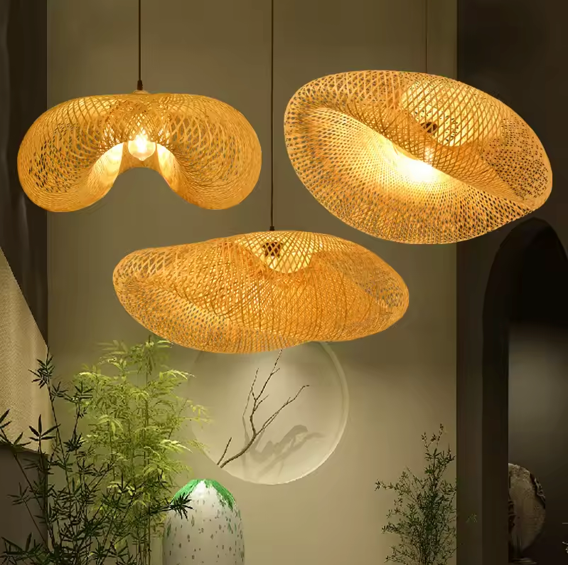 Geweven rotan koepelvormige plafondlamp 31,5 inch natuurlijke afwerking sfeerverlichting E27-fitting voor eetkamer keukeneiland woonkamer Scandinavisch | Thomler