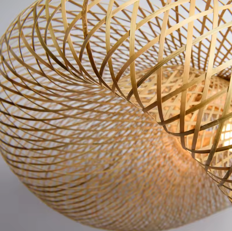 Geweven rotan koepelvormige plafondlamp 31,5 inch natuurlijke afwerking sfeerverlichting E27-fitting voor eetkamer keukeneiland woonkamer Scandinavisch | Thomler