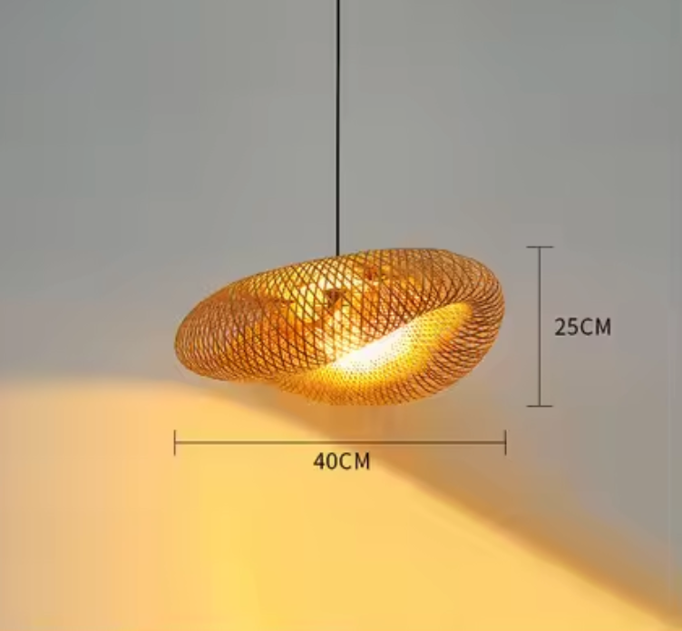 Geweven rotan koepelvormige plafondlamp 31,5 inch natuurlijke afwerking sfeerverlichting E27-fitting voor eetkamer keukeneiland woonkamer Scandinavisch | Thomler