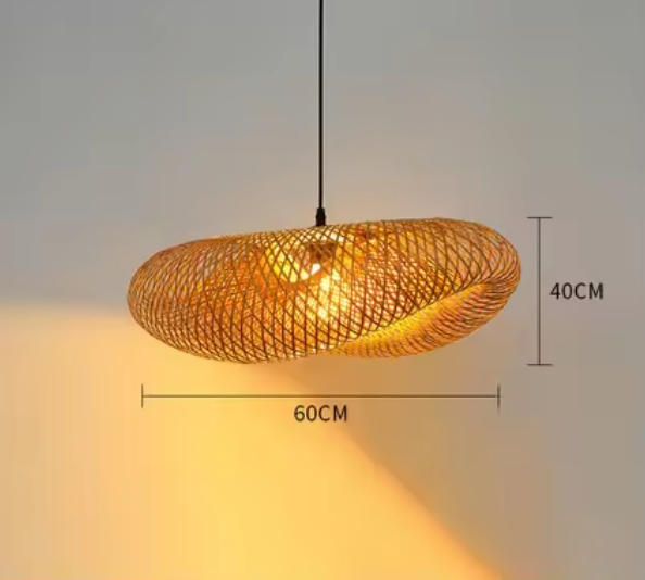 Geweven rotan koepelvormige plafondlamp 31,5 inch natuurlijke afwerking sfeerverlichting E27-fitting voor eetkamer keukeneiland woonkamer Scandinavisch | Thomler