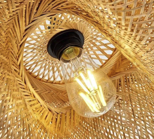 Geweven rotan koepelvormige plafondlamp 31,5 inch natuurlijke afwerking sfeerverlichting E27-fitting voor eetkamer keukeneiland woonkamer Scandinavisch | Thomler
