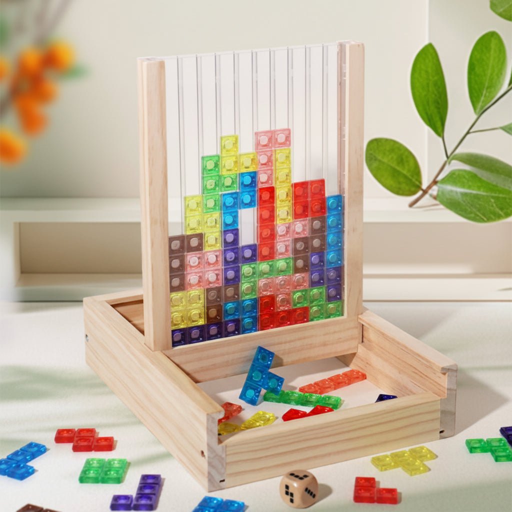 Interlocking Shape Sorter Board Set with Storage Tray for Kids & Adults – Brain Teaser Game for Home & Classroom | Thomler