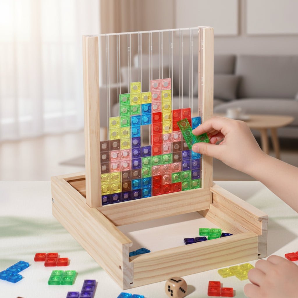 Interlocking Shape Sorter Board Set with Storage Tray for Kids & Adults – Brain Teaser Game for Home & Classroom | Thomler