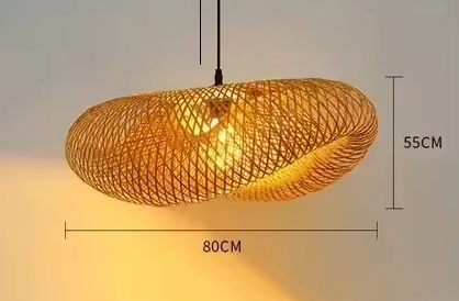 Geweven rotan koepelvormige plafondlamp 31,5 inch natuurlijke afwerking sfeerverlichting E27-fitting voor eetkamer keukeneiland woonkamer Scandinavisch | Thomler