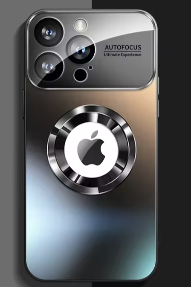 Funda magnética brillante con cierre a presión para iPhone compatible con carga inalámbrica magnética, acabado de espejo