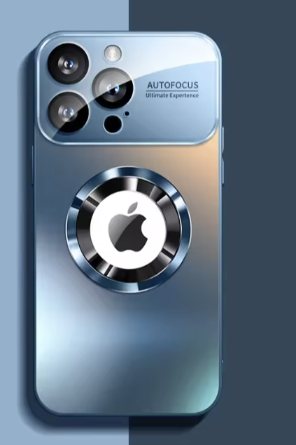 Funda magnética brillante con cierre a presión para iPhone compatible con carga inalámbrica magnética, acabado de espejo