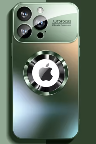 Funda magnética brillante con cierre a presión para iPhone compatible con carga inalámbrica magnética, acabado de espejo