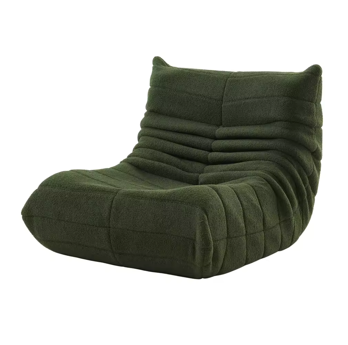 Memory Foam Floor Chair with Backrest Support 34 in Wide Velvet Cushion Seat for Reading Gaming Bedroom Living Room Green | Thomler
