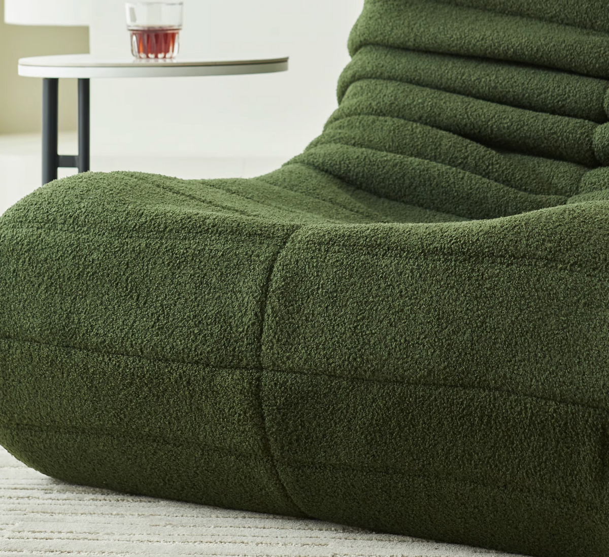Memory Foam Floor Chair with Backrest Support 34 in Wide Velvet Cushion Seat for Reading Gaming Bedroom Living Room Green | Thomler