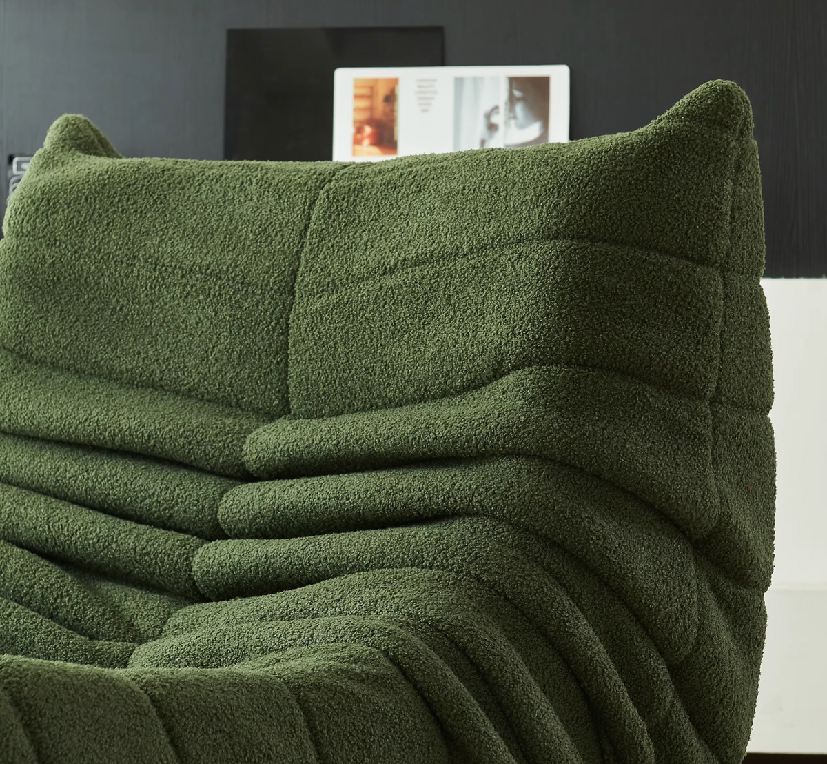 Memory Foam Floor Chair with Backrest Support 34 in Wide Velvet Cushion Seat for Reading Gaming Bedroom Living Room Green | Thomler