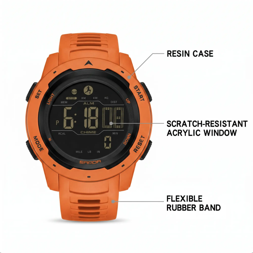Step Tracking Sport Watch with Water Resistance for Running & Outdoor Activities