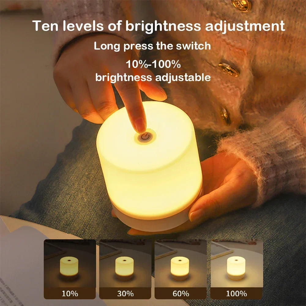 Dimmbare LED-Würfelleuchte 3,3 Zoll Weiß Touch-Steuerung Nachttischlampe USB-betrieben für Nachttisch Leseleuchte kleine Räume Stimmungslicht | Thomler