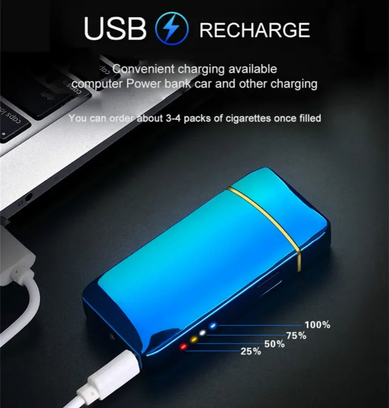 Electric Arc Lighter Rechargeable Windproof Dual Beam Touch Activated USB Powered Flameless Igniter for Candles Incense Camping Outdoor Kitc | Thomler