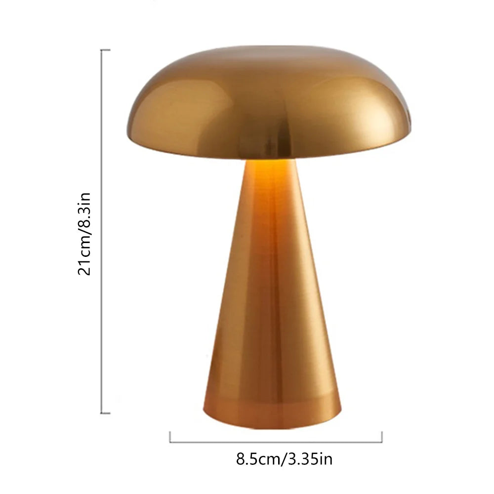 Rechargeable Touch Control Nightlight with 3 Color Temperatures for Bedroom Nursery Desk Decor Cordless Metal Table Light 8 Inches | Thomler