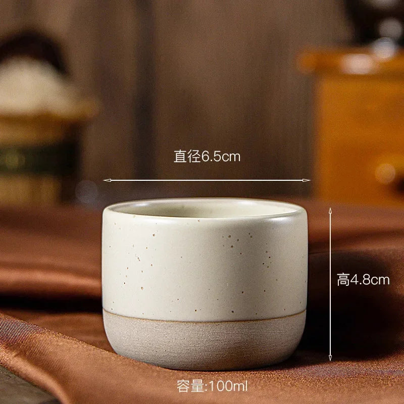 Handcrafted Stoneware Mug 8 fl oz Warm Beige Artisan Cup for Coffee Tea Espresso Daily Use Kitchen Drinkware Rustic Texture Small Batch Pott | Thomler