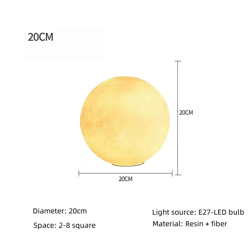 Standing Lamp with 16 in Moon Sphere Adjustable Glow White Acrylic LED for Bedroom Living Room Den Office Space Warm Ambient Lighting | Thomler