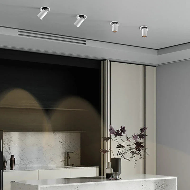 Flush Mount LED Downlight Cast Aluminum Dimmable Recessed Ceiling Fixture Adjustable Brightness Low Profile Modern Indoor Lighting for Kitch | Thomler