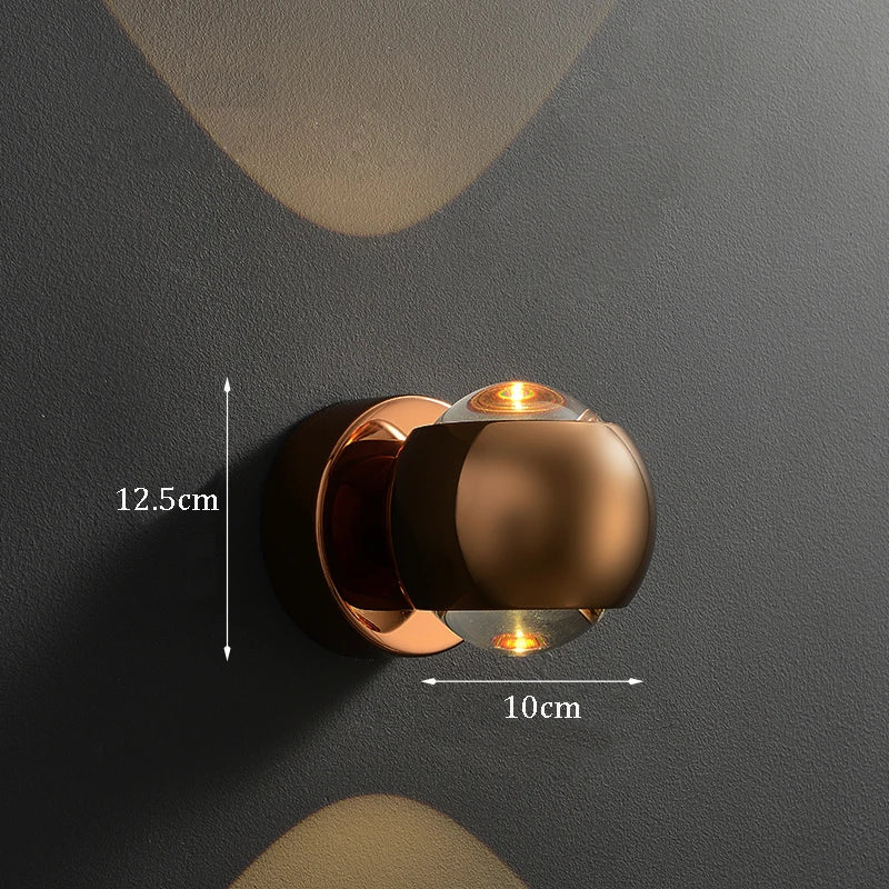 Hedendaagse koperen led-wandlamp, up-down licht voor hal, gang, slaapkamer, badkamer, goud, zwart, chroom | Thomler