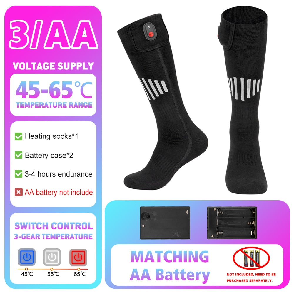 Self-Heating Cotton Socks with Built-In Thermal Technology for Winter Warmth & All-Day Comfort