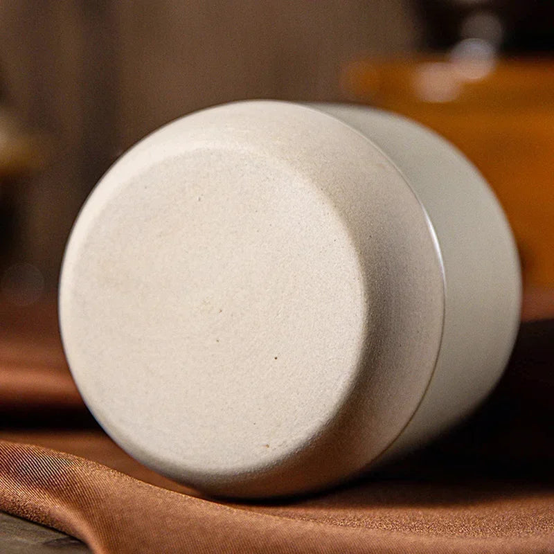 Handcrafted Stoneware Mug 8 fl oz Warm Beige Artisan Cup for Coffee Tea Espresso Daily Use Kitchen Drinkware Rustic Texture Small Batch Pott | Thomler