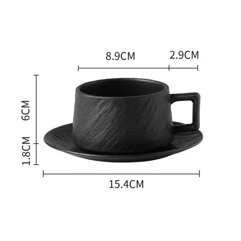 Juego de taza y plato de porcelana esmaltada para té, café, chocolate caliente, cocina, comedor, hogar, oficina, desayuno, vajilla, artículos de mesa modernos | Thomler