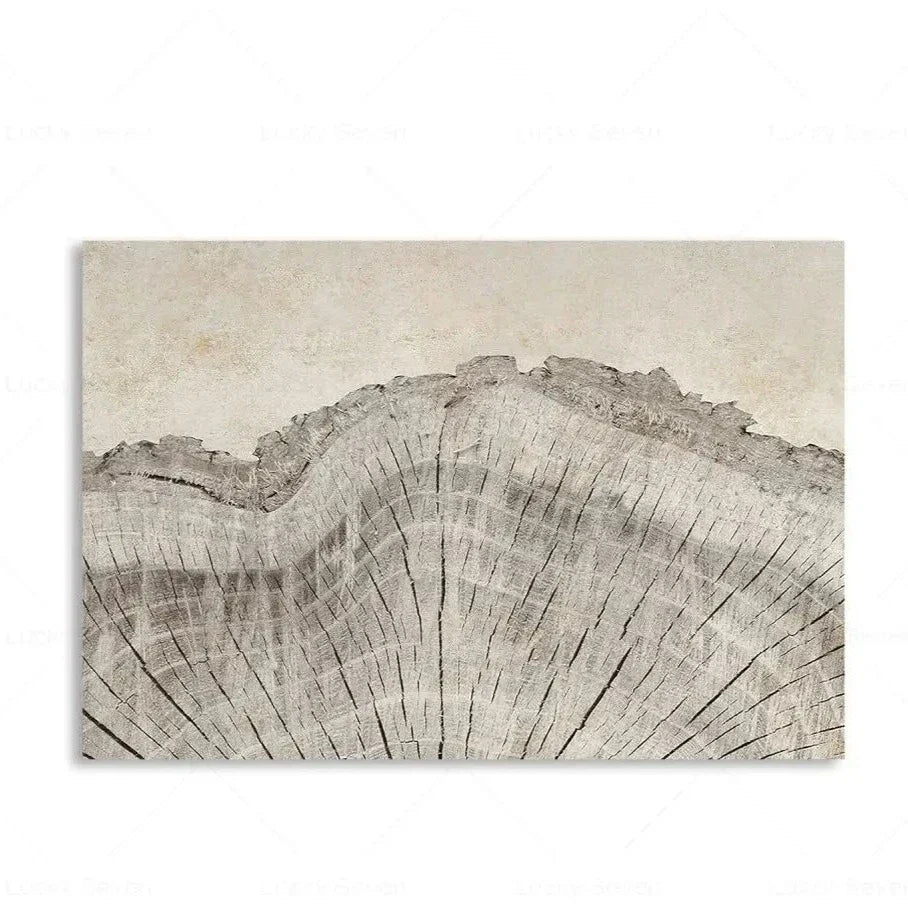 Botanical Growth Pattern Wall Art Canvas for Living Room, Bedroom & Office Décor | Natural Wood Grain Inspired Print | Thomler