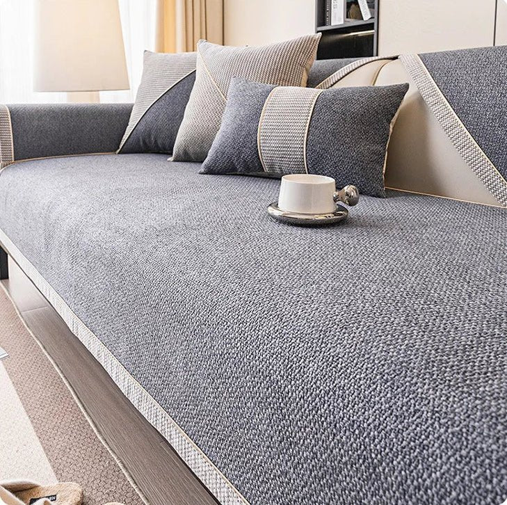 Quilted Non-Slip Sofa Cover with Latex Grip – Mix-and-Match Protection for Couch Seats, Backs & Arms