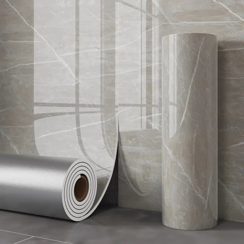 Self-Adhesive Vinyl Film Gray Marble Look Peel and Stick Wallpaper Contact Paper for Kitchen Counter Cabinet Furniture 15.7 in × 118 in | Thomler