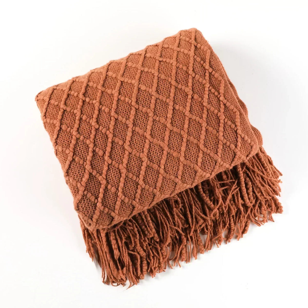 Chunky Knit Throw Blanket – Cozy Acrylic Sofa & Bed Cover for Living Room & Bedroom