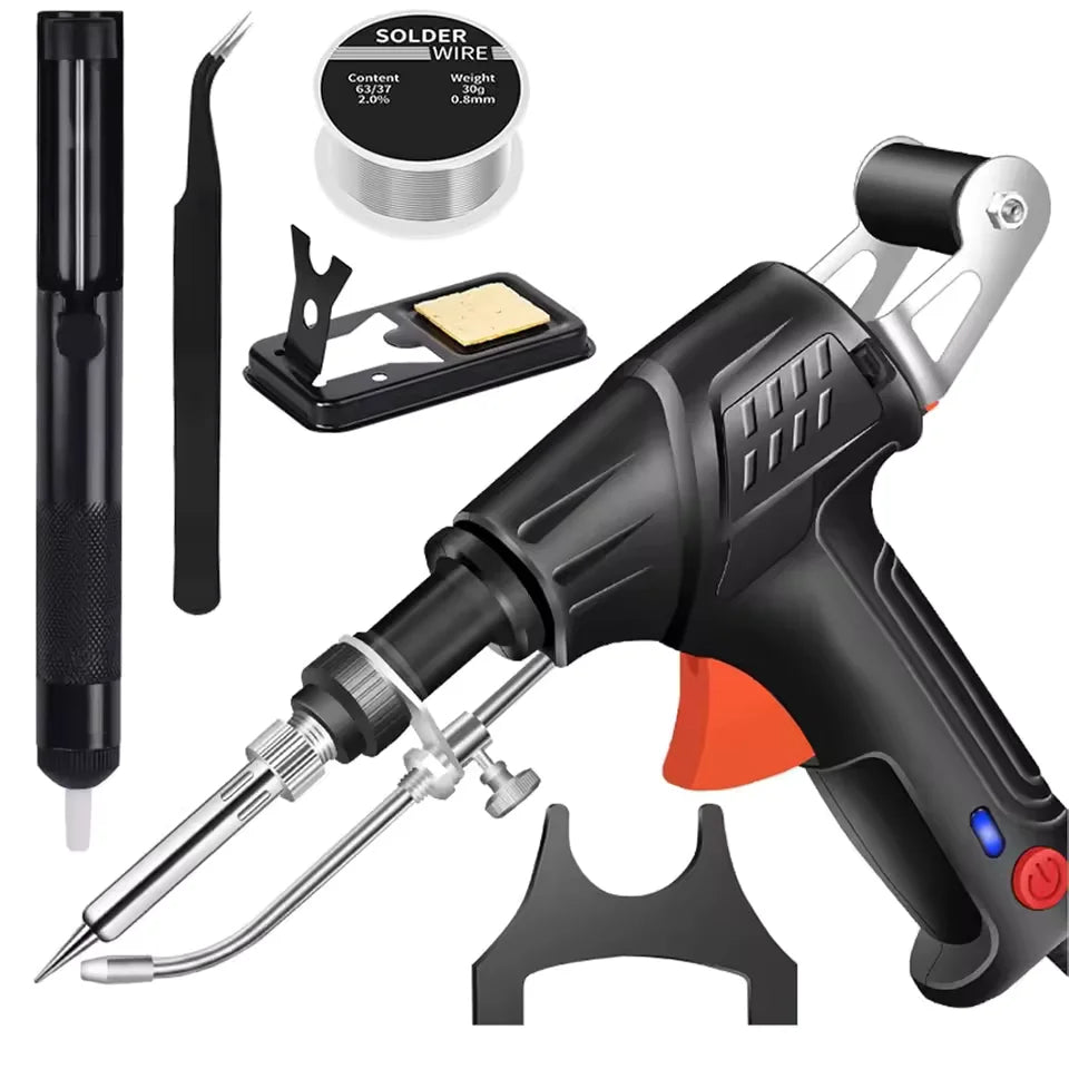 60W Electric Soldering Iron Kit for Electronics & Circuit Board Repair – Includes Stand, Tweezers & Solder Wire | Workshop Metal Joining Too | Thomler