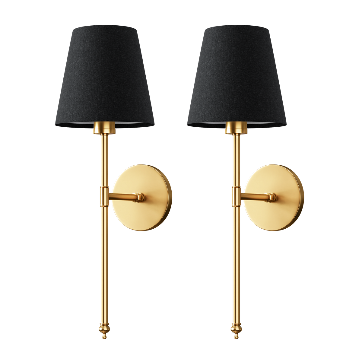Rechargeable Sconce Pair 20-Inch Brushed Metal & Fabric Wireless Dimmable RGB Bedside Fixtures for Bedroom Hallway Modern Interior Accent Li | Thomler