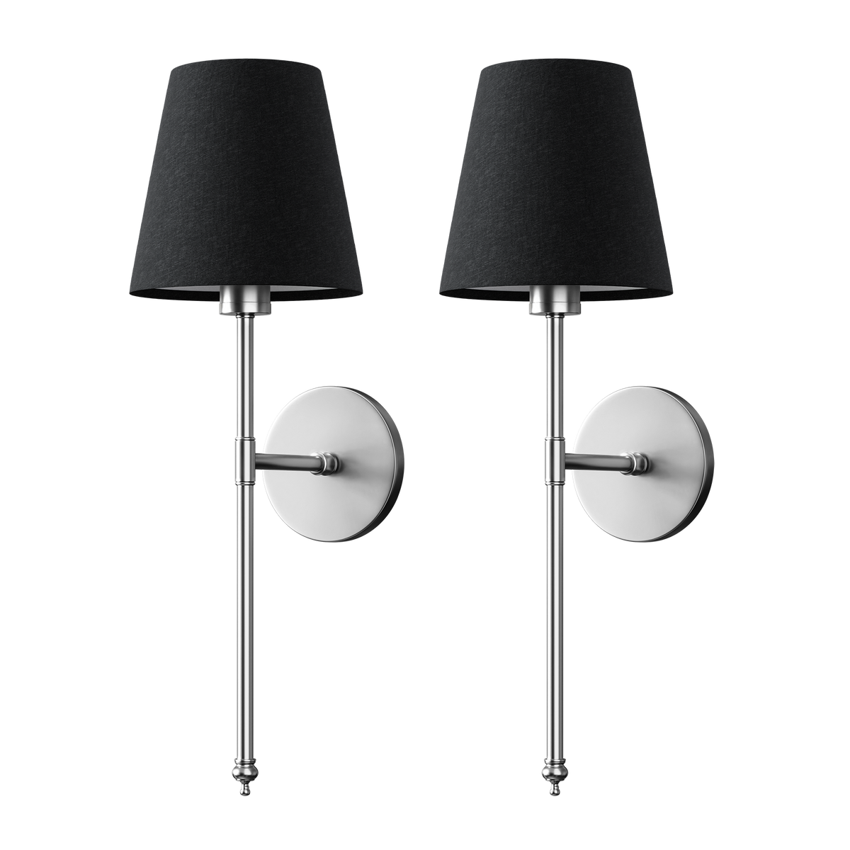 Rechargeable Sconce Pair 20-Inch Brushed Metal & Fabric Wireless Dimmable RGB Bedside Fixtures for Bedroom Hallway Modern Interior Accent Li | Thomler
