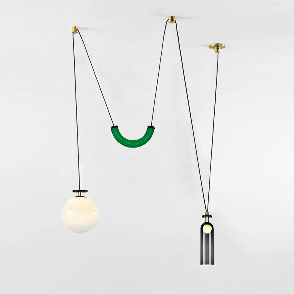 Lámpara de techo escultural modular con secciones ajustables y opciones de acabado personalizadas para comedor, cocina y sala de estar | Thomler