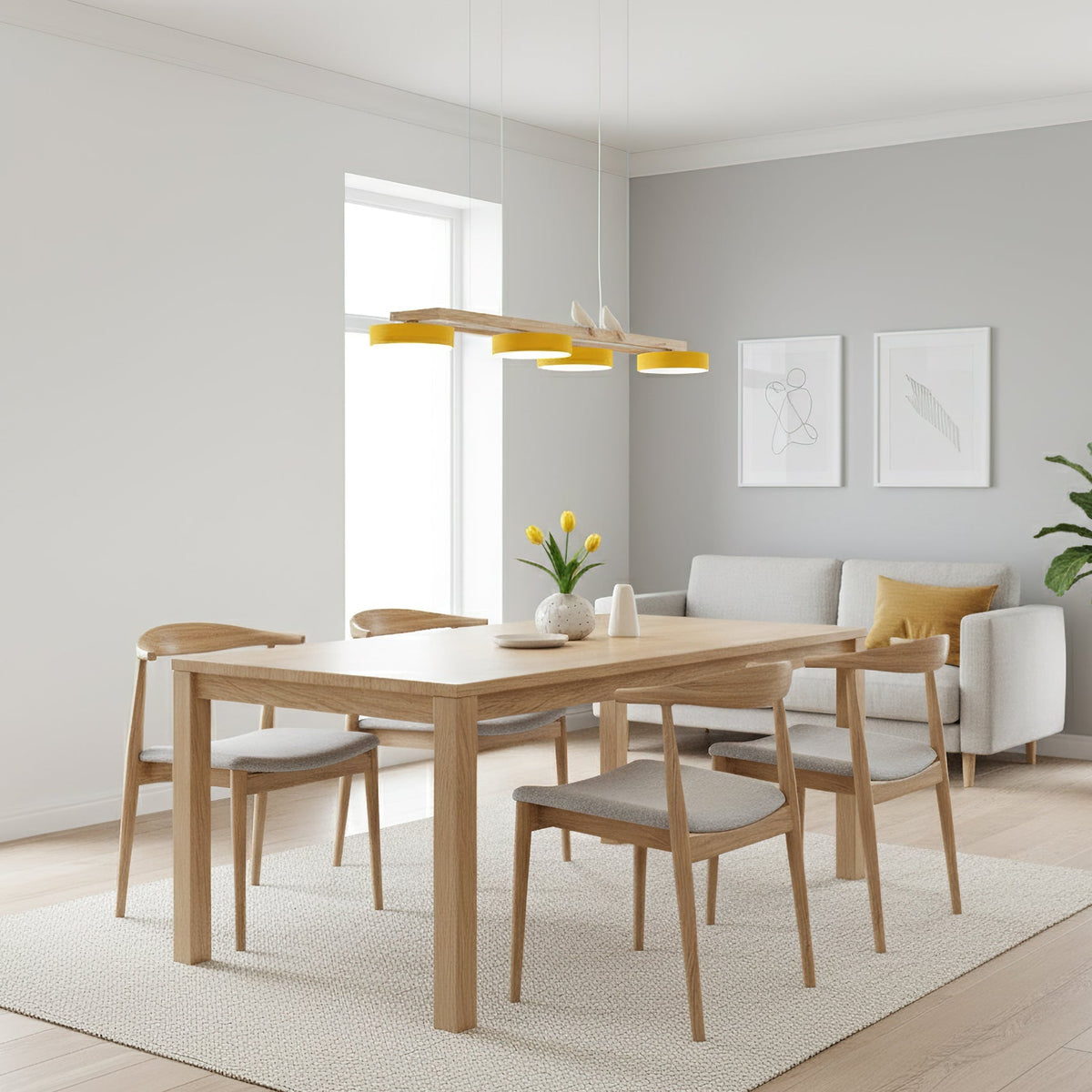 Linear LED Fixture with Bird Accents for Kitchen Island Dining Room 40 in Wooden Hanging Light 1400 Lumens Adjustable Modern Farmhouse Overh | Thomler