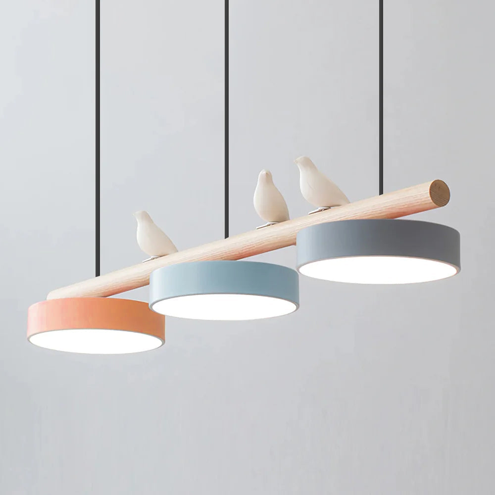 Sculptural Bird Ceiling Light 31 in with Movable Resin Accent LED Dimmable Metal Wood for Dining Room Bedroom Living Room Kitchen Modern Art | Thomler