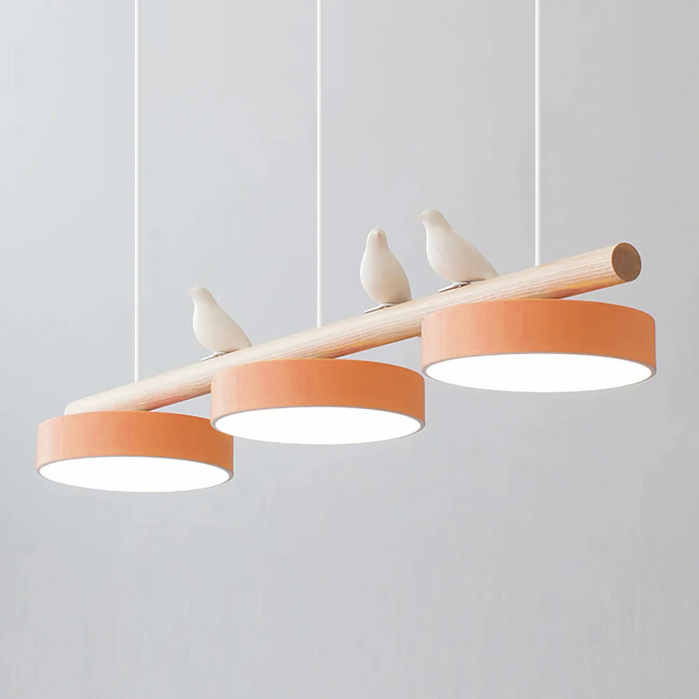 Sculptural Bird Ceiling Light 31 in with Movable Resin Accent LED Dimmable Metal Wood for Dining Room Bedroom Living Room Kitchen Modern Art | Thomler
