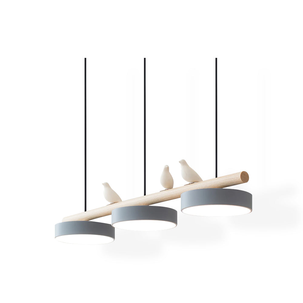 Sculptural Bird Ceiling Light 31 in with Movable Resin Accent LED Dimmable Metal Wood for Dining Room Bedroom Living Room Kitchen Modern Art | Thomler
