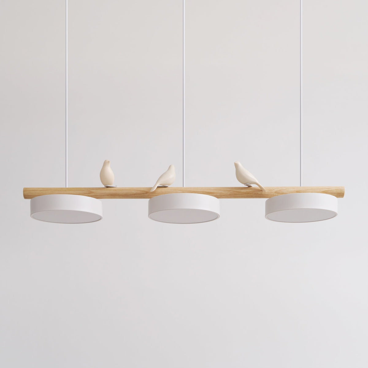 Sculptural Bird Ceiling Light 31 in with Movable Resin Accent LED Dimmable Metal Wood for Dining Room Bedroom Living Room Kitchen Modern Art | Thomler