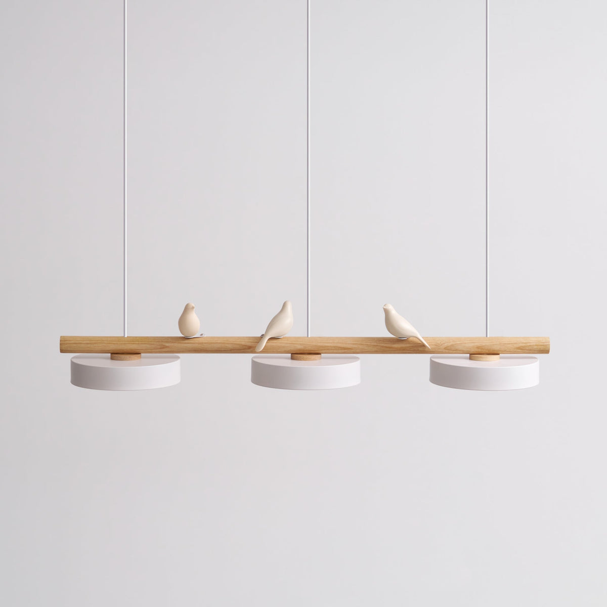Sculptural Bird Ceiling Light 31 in with Movable Resin Accent LED Dimmable Metal Wood for Dining Room Bedroom Living Room Kitchen Modern Art | Thomler