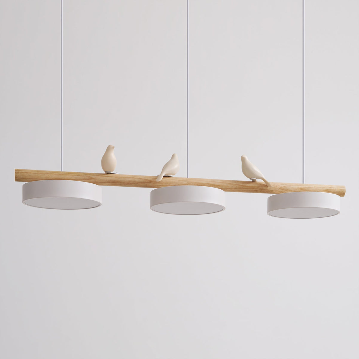 Sculptural Bird Ceiling Light 31 in with Movable Resin Accent LED Dimmable Metal Wood for Dining Room Bedroom Living Room Kitchen Modern Art | Thomler
