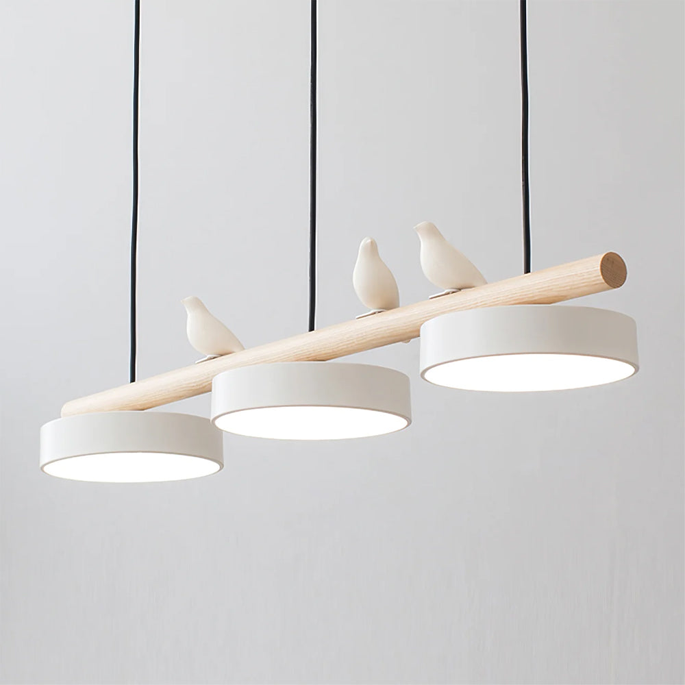 Sculptural Bird Ceiling Light 31 in with Movable Resin Accent LED Dimmable Metal Wood for Dining Room Bedroom Living Room Kitchen Modern Art | Thomler