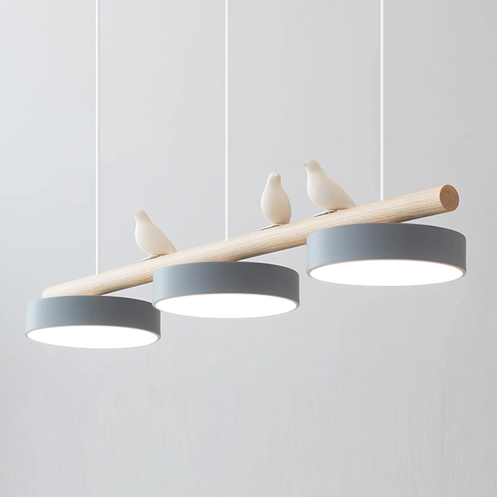 Sculptural Bird Ceiling Light 31 in with Movable Resin Accent LED Dimmable Metal Wood for Dining Room Bedroom Living Room Kitchen Modern Art | Thomler