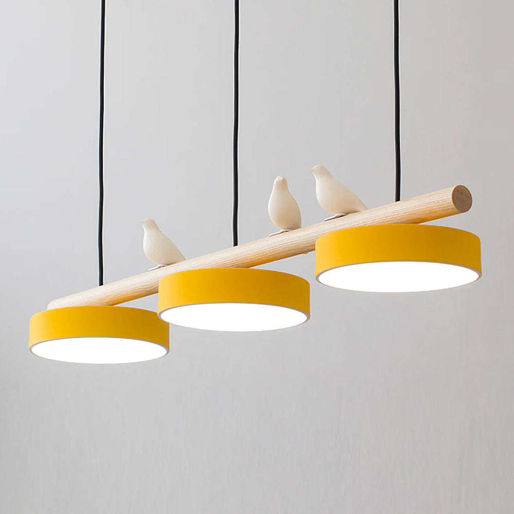 Sculptural Bird Ceiling Light 31 in with Movable Resin Accent LED Dimmable Metal Wood for Dining Room Bedroom Living Room Kitchen Modern Art | Thomler
