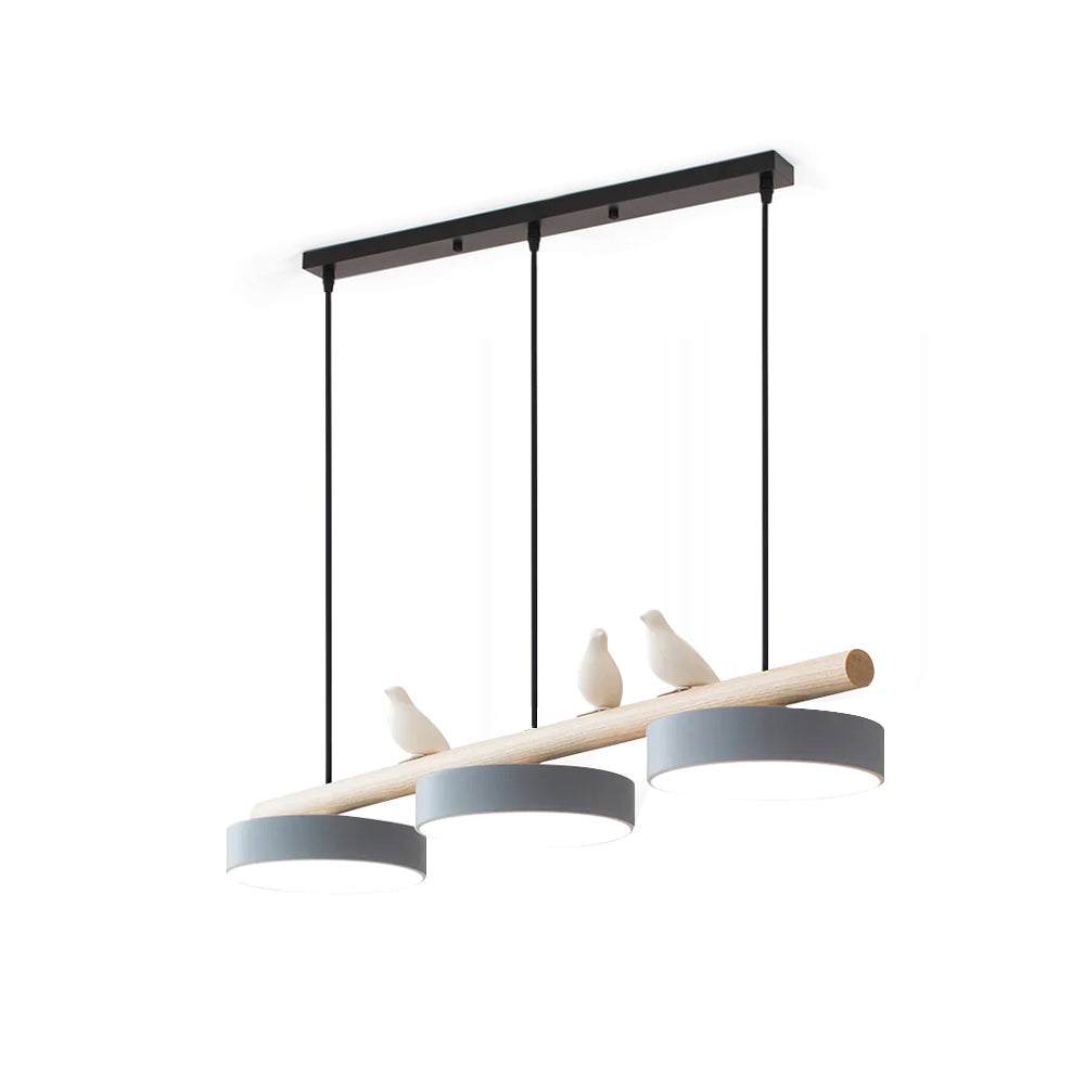 Sculptural Bird Ceiling Light 31 in with Movable Resin Accent LED Dimmable Metal Wood for Dining Room Bedroom Living Room Kitchen Modern Art | Thomler