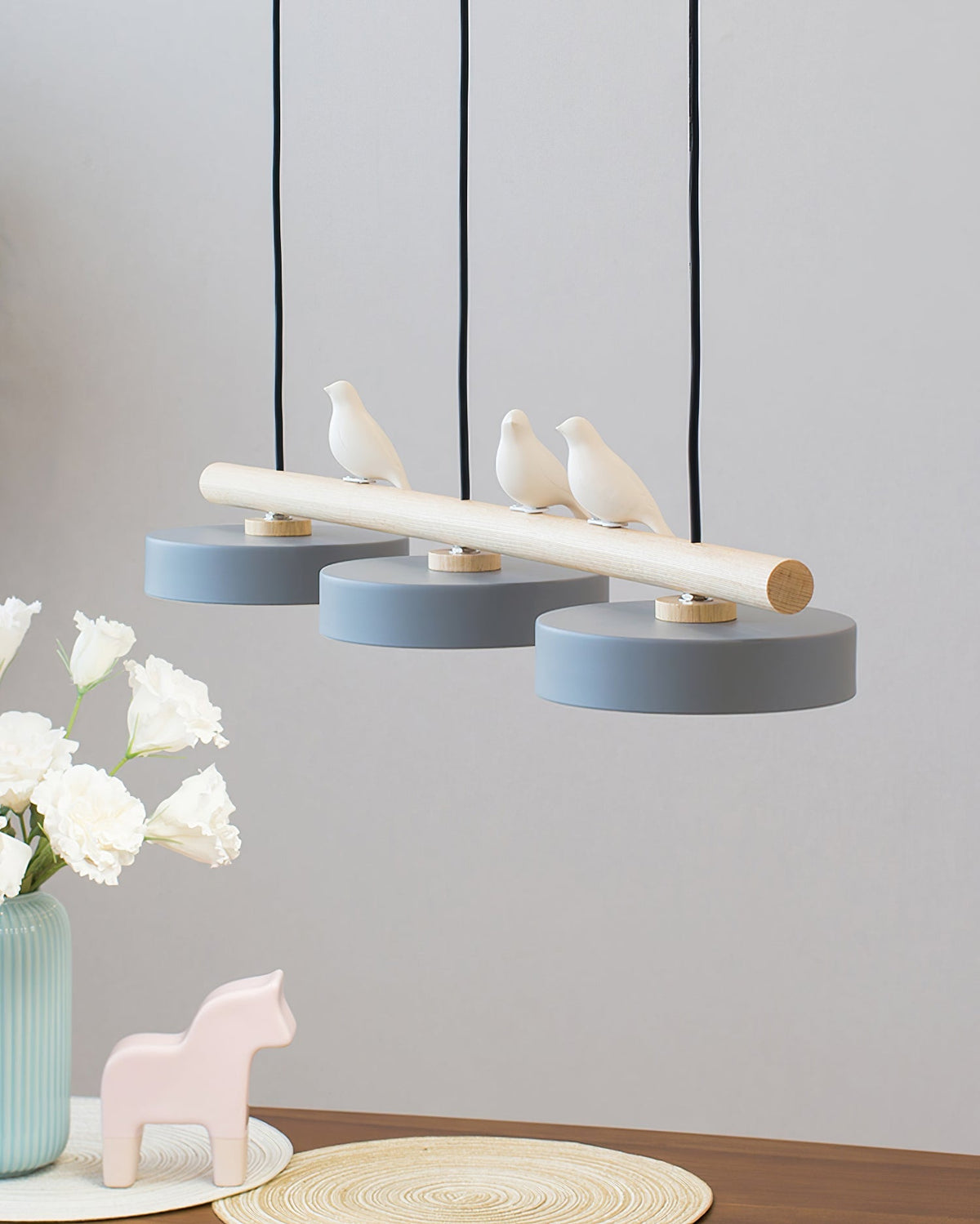 Sculptural Bird Ceiling Light 31 in with Movable Resin Accent LED Dimmable Metal Wood for Dining Room Bedroom Living Room Kitchen Modern Art | Thomler