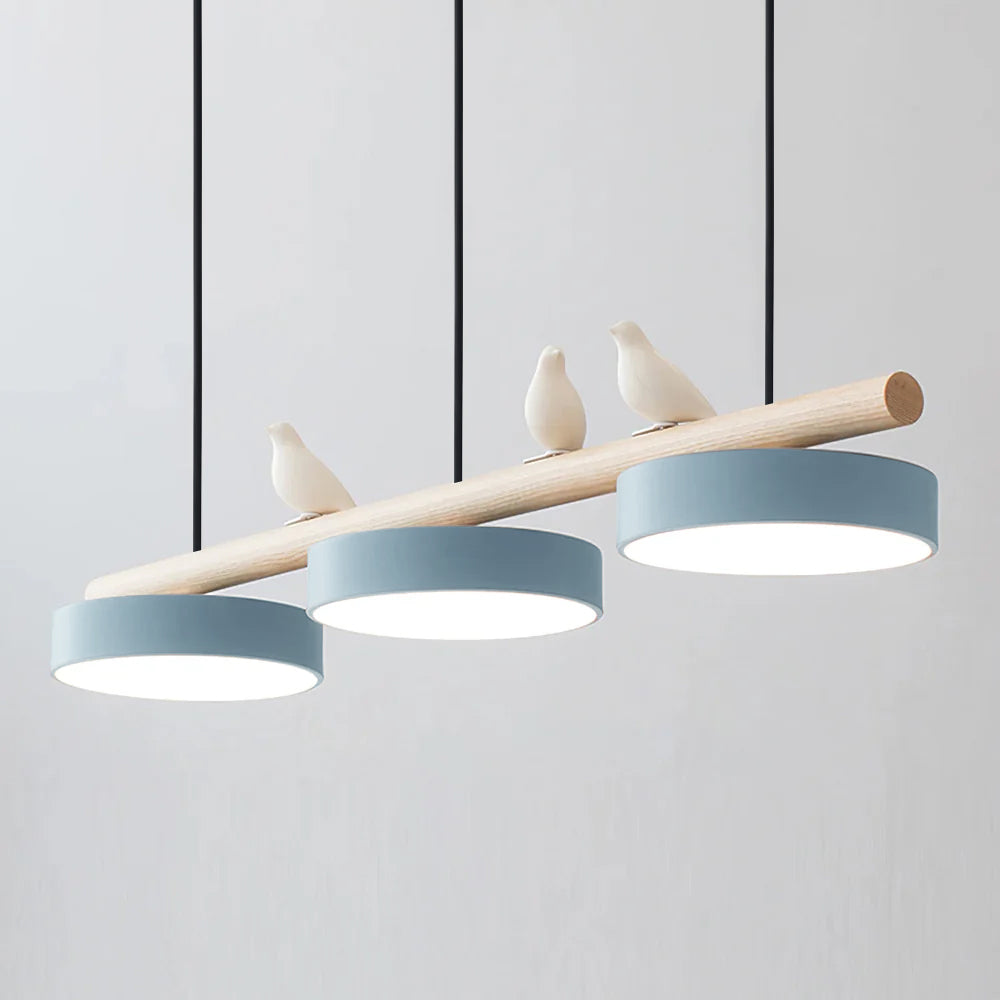 Sculptural Bird Ceiling Light 31 in with Movable Resin Accent LED Dimmable Metal Wood for Dining Room Bedroom Living Room Kitchen Modern Art | Thomler