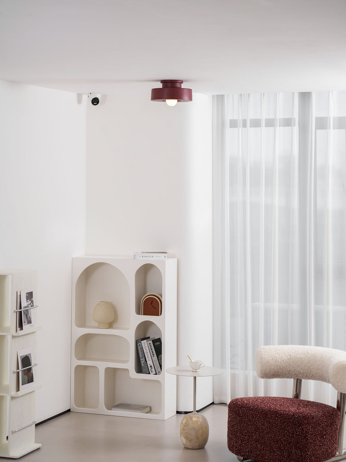 Lámpara de techo escultural de 12 pulgadas, diseño geométrico de polímero, casquillo E26 E27 para dormitorio, sala de estar y cocina en rojo, verde y negro | Thomler